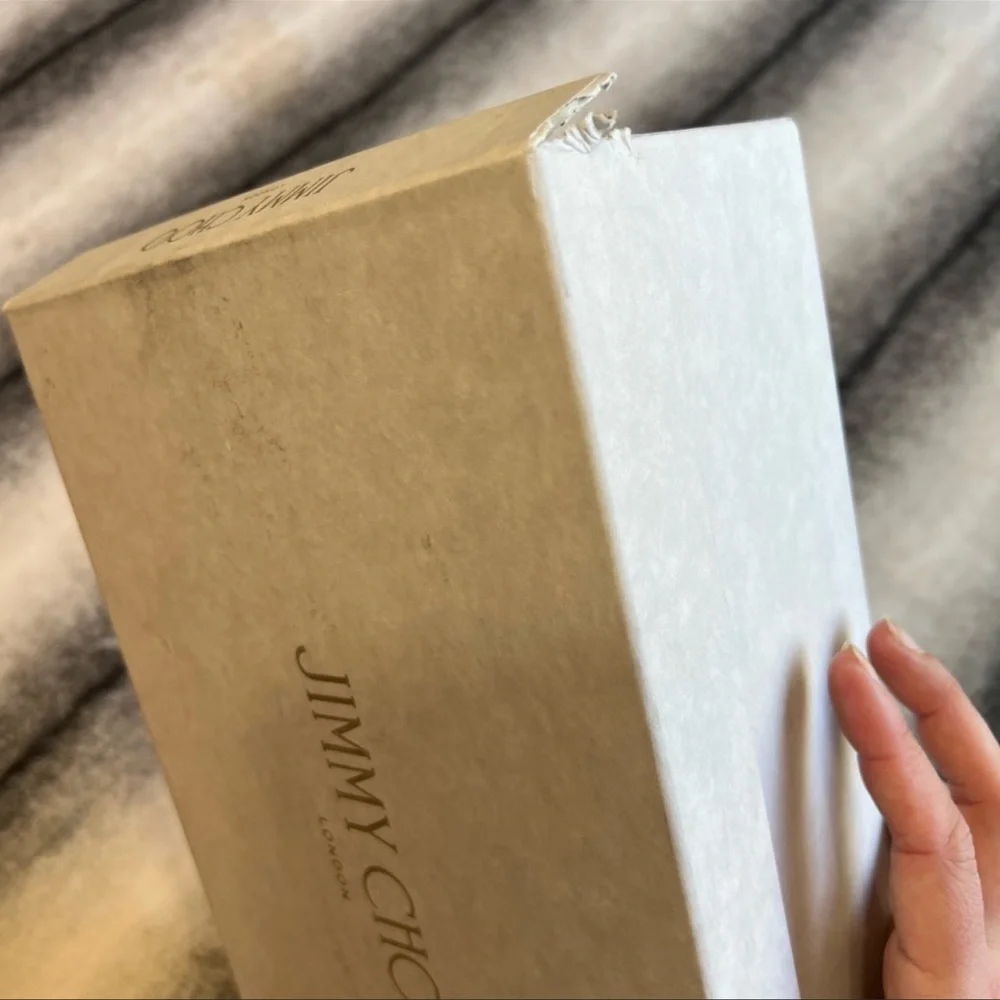 Jimmy Choo Bing Embellished Strap Point Toe Blush Patent Leather Pump Flats - Picture 10 of 10